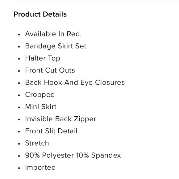 NEW Fashion Nova Red Bandage Mini Skirt Set - Picture 9 of 9